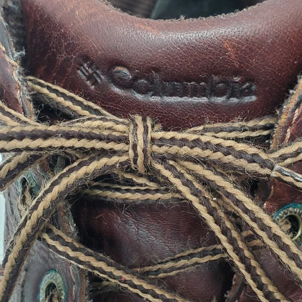Columbia Wayne Mens 13 US Leather Ankle Boots Lace Up Brown Comfort System